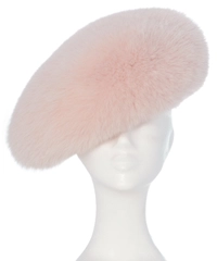 Pink Blue Shadow Fox Fur Beret