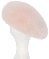 Pink Blue Shadow Fox Fur Beret