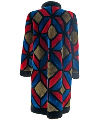 Christian Dior Colorful Shearling Patchwork Coat 