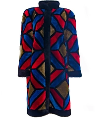 Christian Dior Colorful Shearling Patchwork Coat 