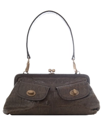Miu Miu Green Croc Embossed Shoulder Bag