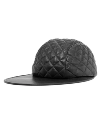Chanel Black Quilted Leather Baseball Cap