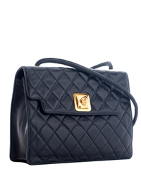 Chanel Vintage Blue Quilted Leather Shoulder Bag