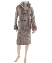 Missoni Multicolor Fringed Knit Skirt Suit