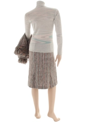 Missoni Multicolor Fringed Knit Skirt Suit