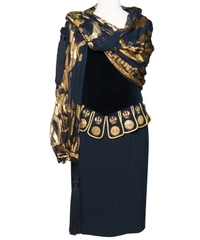 1984 Moschino Couture Dress with Scarf