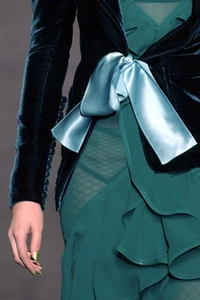 Tom Ford for Yves Saint Laurent Petrol Blue Velvet Ensemble 2003
