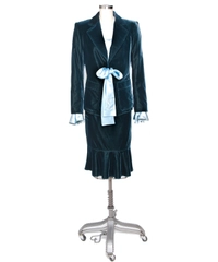 Tom Ford for Yves Saint Laurent Petrol Blue Velvet Ensemble 2003