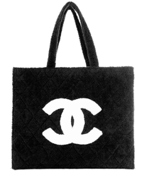 Chanel Strandtas in Zwarte Badstof