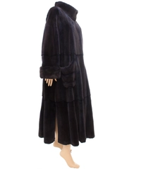 Bloder Pelz Long Length Aubergine Plucked Female Mink Fur Coat