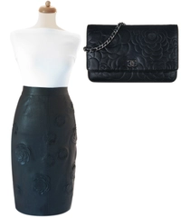 Pre-Fall 2010 Shanghai Collection Runway Chanel Leather Camelia Skirt