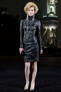 Pre-Fall 2010 Shanghai Collection Runway Chanel Leather Camelia Skirt