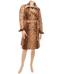 Céline Wool and Silk Leopard Print Trench Coat