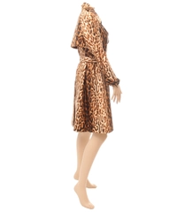 Céline Wool and Silk Leopard Print Trench Coat