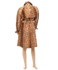 Céline Wool and Silk Leopard Print Trench Coat