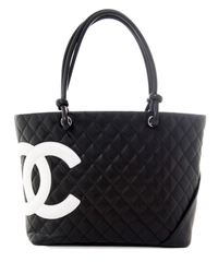 Chanel Black Leather Ligne Cambon Tote Bag