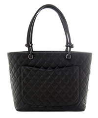 Chanel Black Leather Ligne Cambon Tote Bag