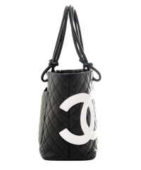 Chanel Black Leather Ligne Cambon Tote Bag