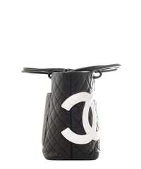 Chanel Black Leather Ligne Cambon Tote Bag