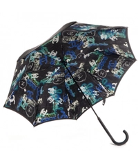 Chanel Paraplu in Zwart Multi CC Logo Graffiti Print