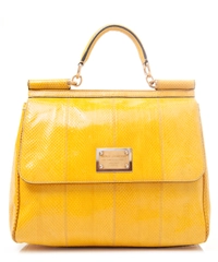Dolce & Gabbana Yellow Snake Skin Miss Sicily Bag