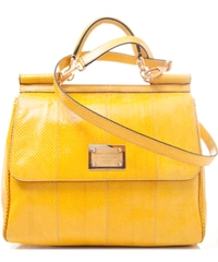Dolce & Gabbana Yellow Snake Skin Miss Sicily Bag