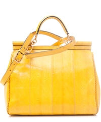 Dolce & Gabbana Yellow Snake Skin Miss Sicily Bag