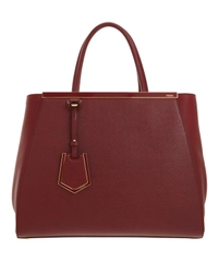 Fendi Red Leather '2Jours' Tote Bag