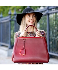 Fendi Red Leather '2Jours' Tote Bag