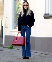 Fendi Red Leather '2Jours' Tote Bag
