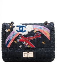 Chanel Denim Multicolor Embroidered Flap Bag - Limited Edition