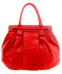 Zagliani Red Python Puffy Bag