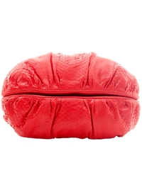 Zagliani Red Python Puffy Bag