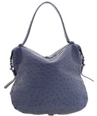 Bottega Veneta Noce Schoudertas in Struisvogelleer