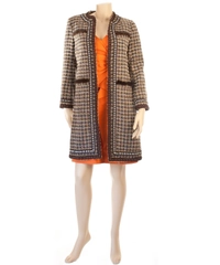 Moschino Cheap and Chic Multicolor Tweed Slim-cut Coat