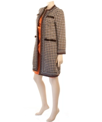 Moschino Cheap and Chic Multicolor Tweed Slim-cut Coat