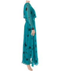 Guy Laroche Electric Blue Silk Crepe Maxi Dress