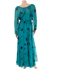 Guy Laroche Electric Blue Silk Crepe Maxi Dress