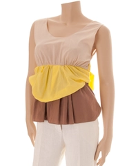 Marni Yellow/Brown Wrap Top