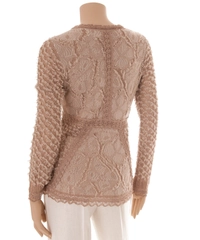 John Galliano Nude Crochet Cardigan