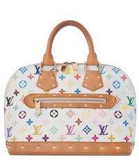 Louis Vuitton 'Alma' White Multicolor Monogram Canvas Handbag