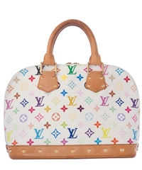 Louis Vuitton 'Alma' White Multicolor Monogram Canvas Handbag