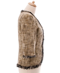 Chanel Multicolor Fantasy Tweed Fringed Jacket 03P