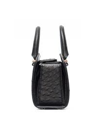 Victoria Beckham Mini Black Ostrich Leather Handbag