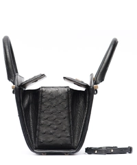 Victoria Beckham Mini Black Ostrich Leather Handbag