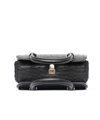 Victoria Beckham Mini Black Ostrich Leather Handbag
