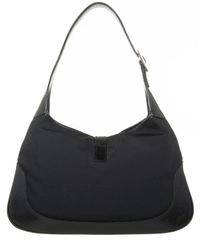 Gucci Jackie O Bag Black Twill Shoulder Bag Small