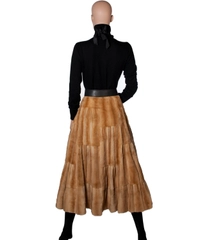 Valentino Weasel Fur Flared Skirt 