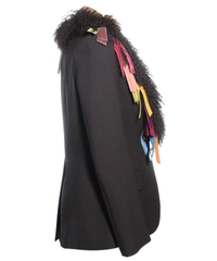 John Galliano Wool Brown Fringe Blazer