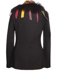 John Galliano Wool Brown Fringe Blazer